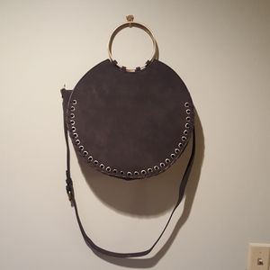 Anthropologie  hand or shoulder bag w/metal trim